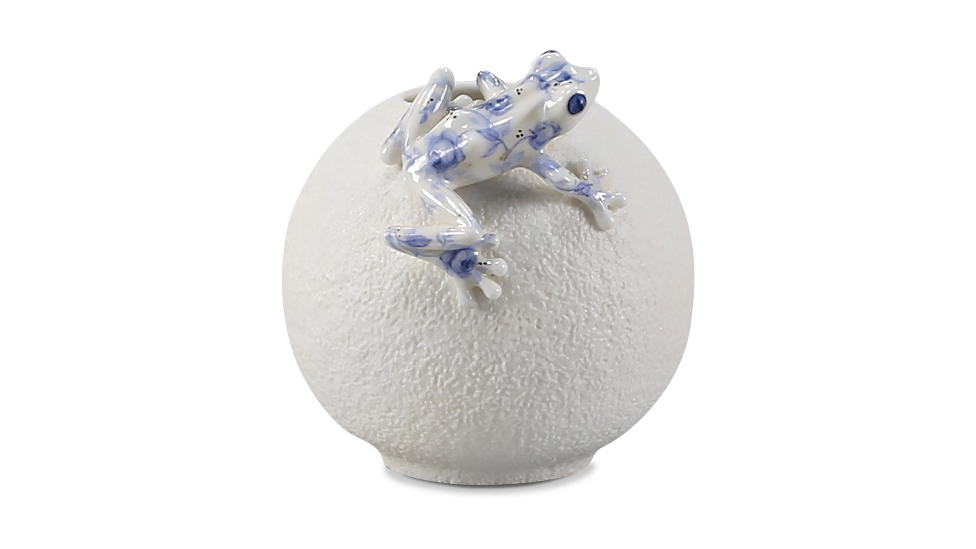 10666540 RUPOR manufactory Ваза Rupor Лягушка 14см, голубой, фарфор Фарфор  - Вид №1