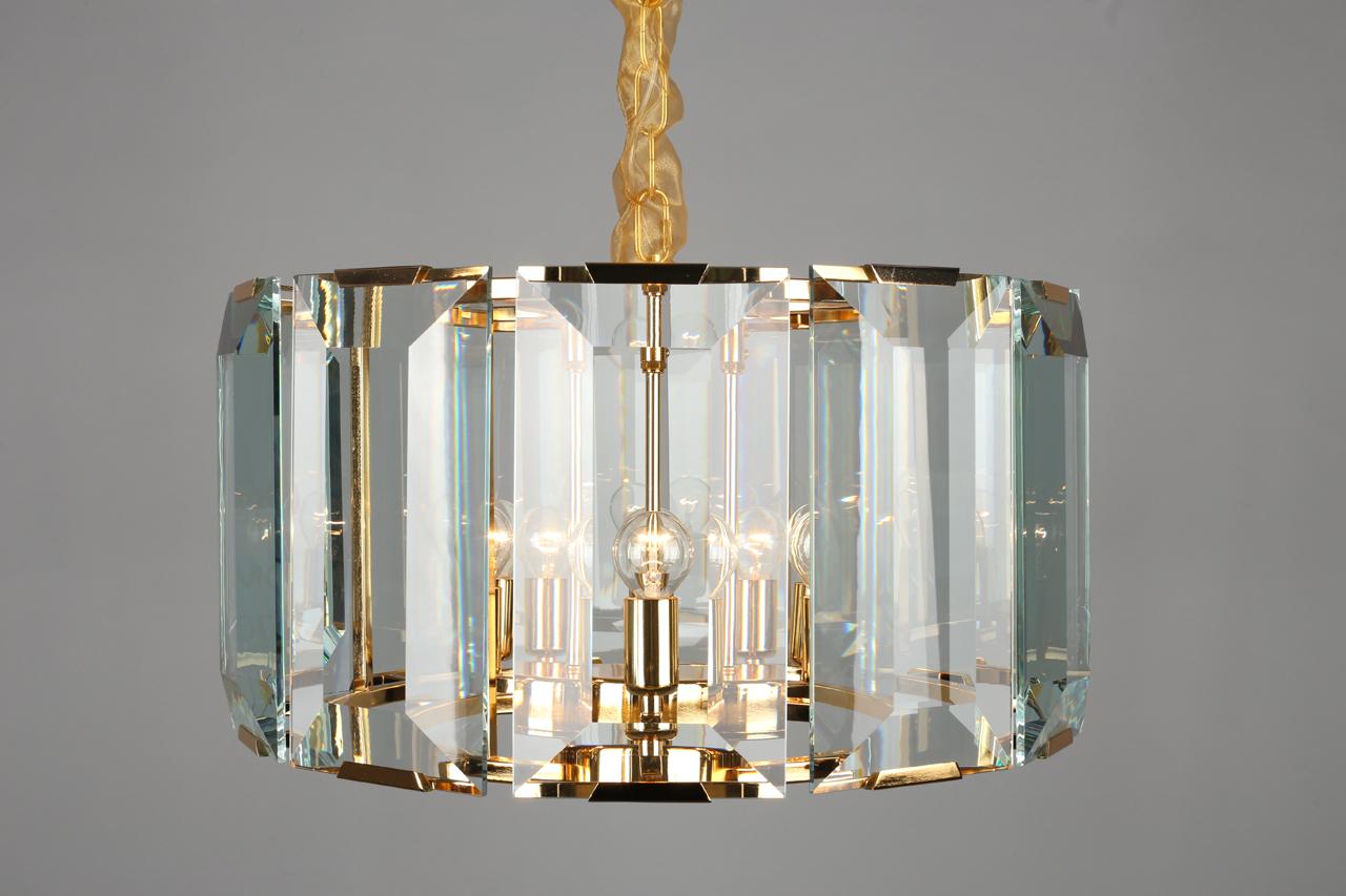 Подвесная люстра Omnilux Noventa OML-81503-06 OMNILUX ДИЗАЙНЕРСКИЕ, NOVENTA 336815 Золото;прозрачный;серый  - Вид №3