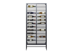 Напольная винная стойка из стали и стекла