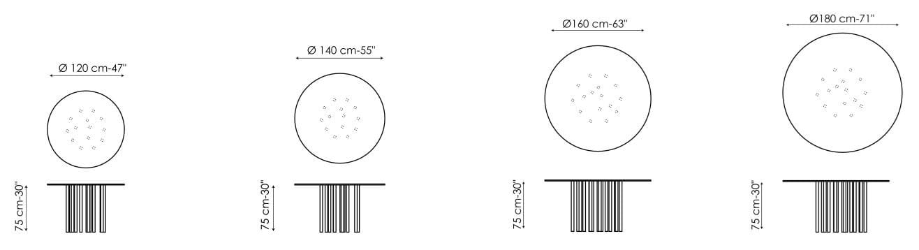 Круглый стол из стали и стекла BONALDO MILLE ARCH-00073748 - Вид №5