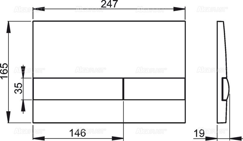Кнопка управления для скрытых систем инсталляции, черный/золотой ALCAPLAST M17285 - Вид №4