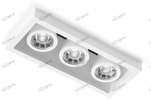 Tecnico Полувстраиваемый точечный светильник прямоугольной формы из гипса  T235 - t236 