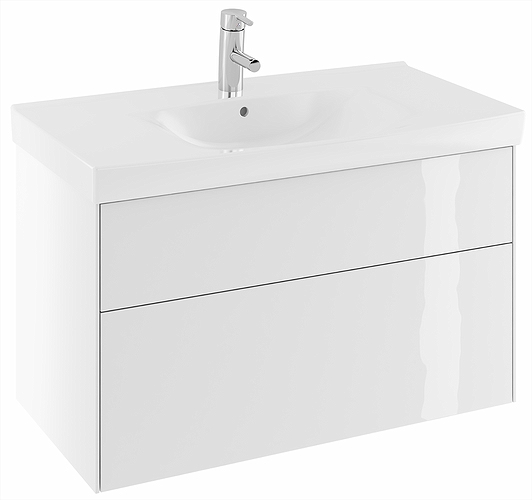 42556 IFO Sense тумба под умывальник с двумя ящиками, W = 900 мм, W1 = 922 мм, белый - Вид №9