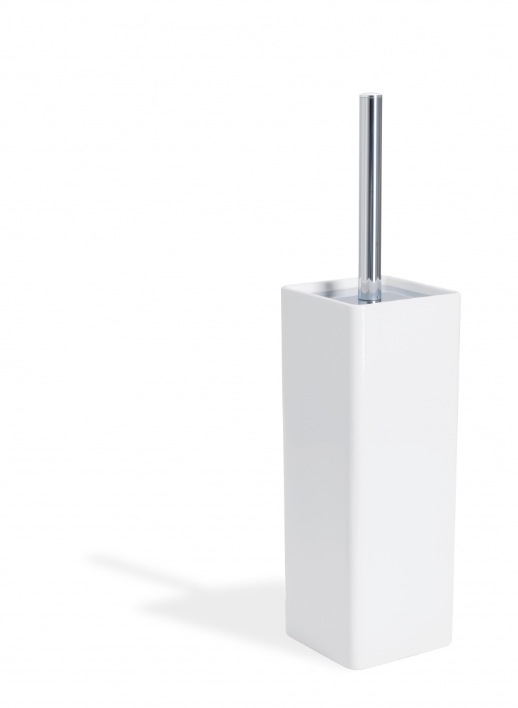 LV12A(03) Stil Haus Living, напольный керамический ёрш, цвет хром - белый матовый - белая керамика