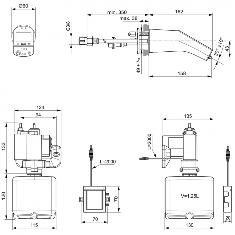A7707AA Интеллектуальный смеситель с бесконтактным управлением Ideal Standard INTELLIMIX  - Вид №2