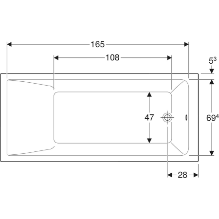 554.304.01.1 Прямоугольная ванна Geberit Renova Plan Geberit  - Вид №22