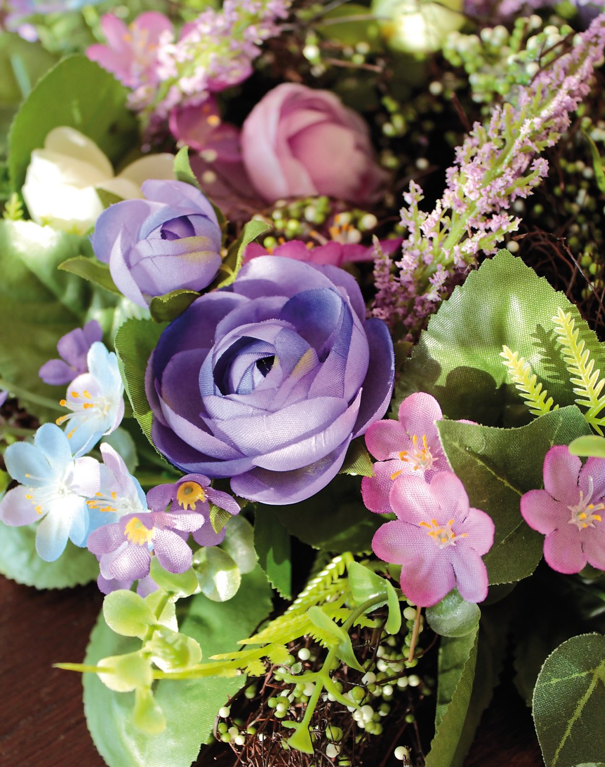 3162 102 a3 Искусственный венок 'Лютик-восковое растение', Ø 35 см, сине-фиолетовый H-andreas 