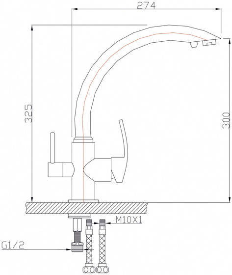 Смеситель ZorG Clean Water ZR 314 YF-33 ЧЕРНЫЙМЕТАЛЛ для кухонной мойки, черный металлик - Вид №1