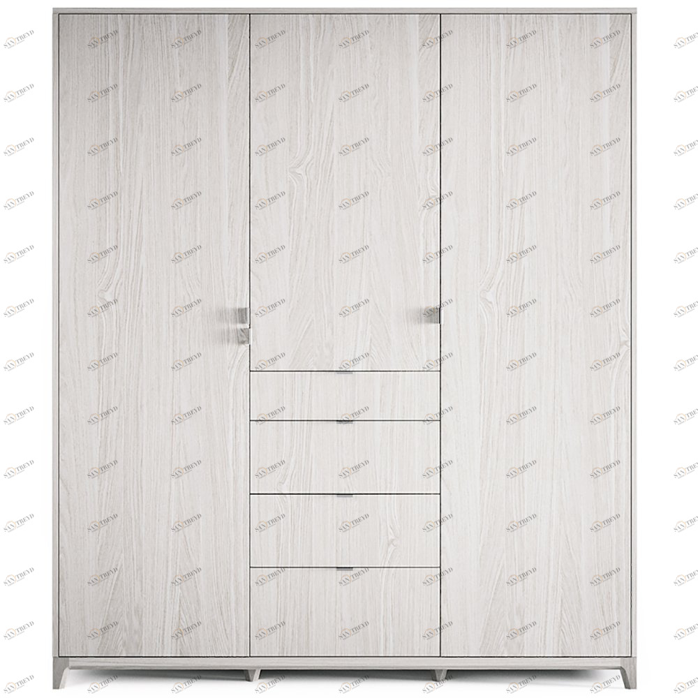 Шкаф трехстворчатый белый с ящиками Case №2 THE IDEA  210381 Белый 