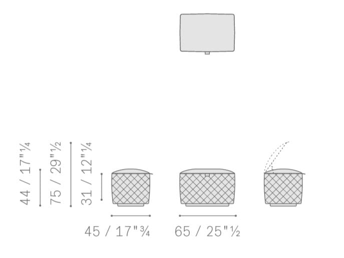 Пуф прямоугольный кожаный контейнер Poltrona Frau коллекция-мебель и аксессуары ARCH-00136876 - Вид №6