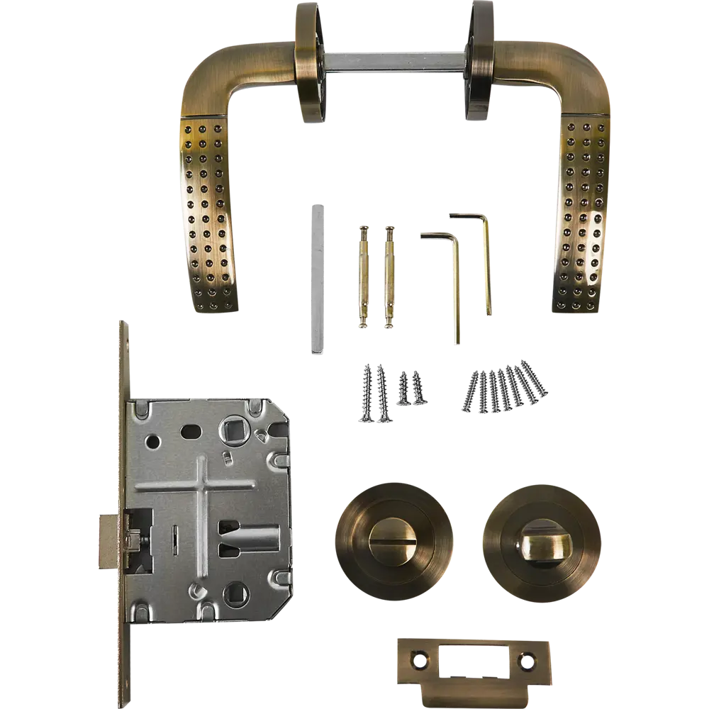Дверные ручки PUNTO Logica с замковым механизмом в бронзовом исполнении 85202171 STLM-0903686 - Вид №1