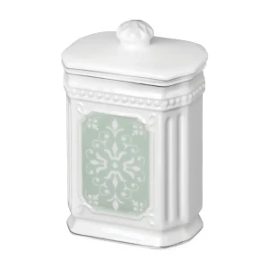 Контейнер для ватных дисков Hermitage цвет белый/зелёный