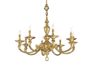 Люстра из полированной латуни