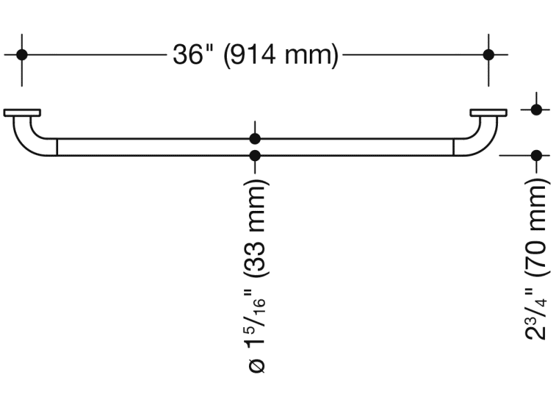 801.36BUS150 ручка для захвата HEWI USA Produkte  - Вид №5