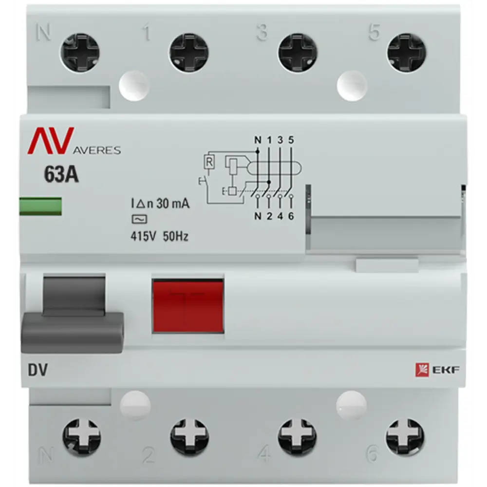 УЗО EKF Averes DV 4P 63А с защитой от токов утечки 84579906 STLM-0052264 - Вид №2