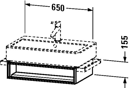 VE600505353 Тумбочка подвесная Vero #VE6005 650 x 431 мм Каштан темный, декор Duravit - Вид №1