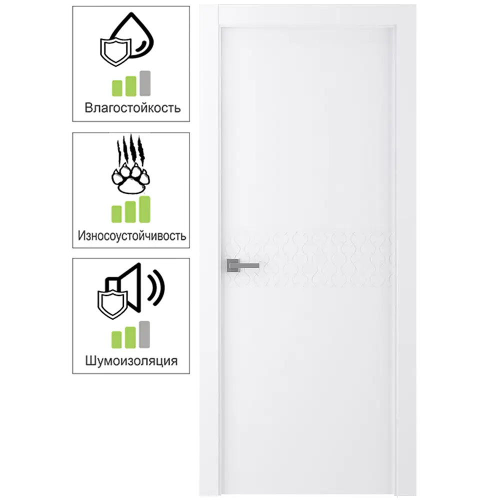 Дверь межкомнатная Форса глухая CPL цвет белый 80x200 см (с замком) BELWOODDOORS STLM-2110546