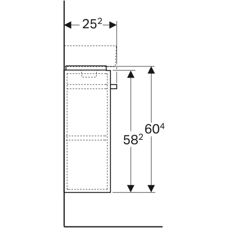 862051000 Шкафчик для раковины Geberit Renova Compact, с укороченным вылетом, с держателем для полотенец Geberit  - Вид №11
