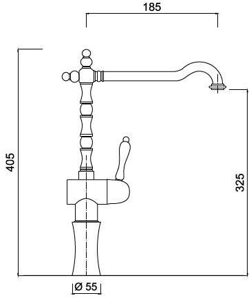 Rubinetteria Giulini Смеситель для раковины, однорычажный, с поворотным изливом Pragamix - pragamix crystal F7527ah - Вид №1