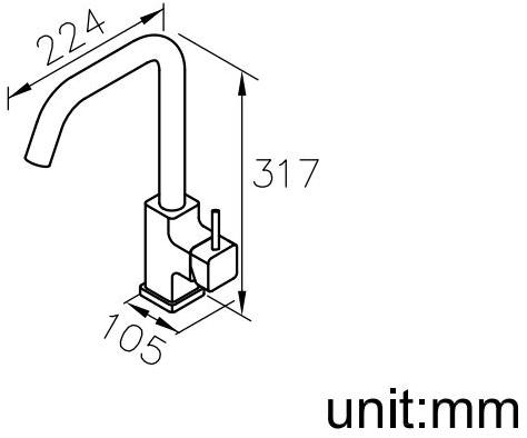 JUSTIME Смеситель для кухни из хромированной латуни с аэратором Mark 6909-97-80cp - Вид №2