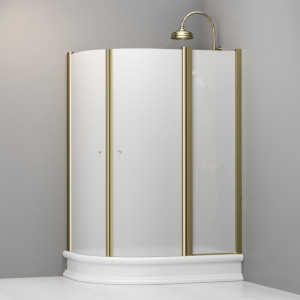 9138S1 Душевая кабина четверть круга SX для поддона 80*120 SX, цвет Золотистый Kerasan RETRO Италия