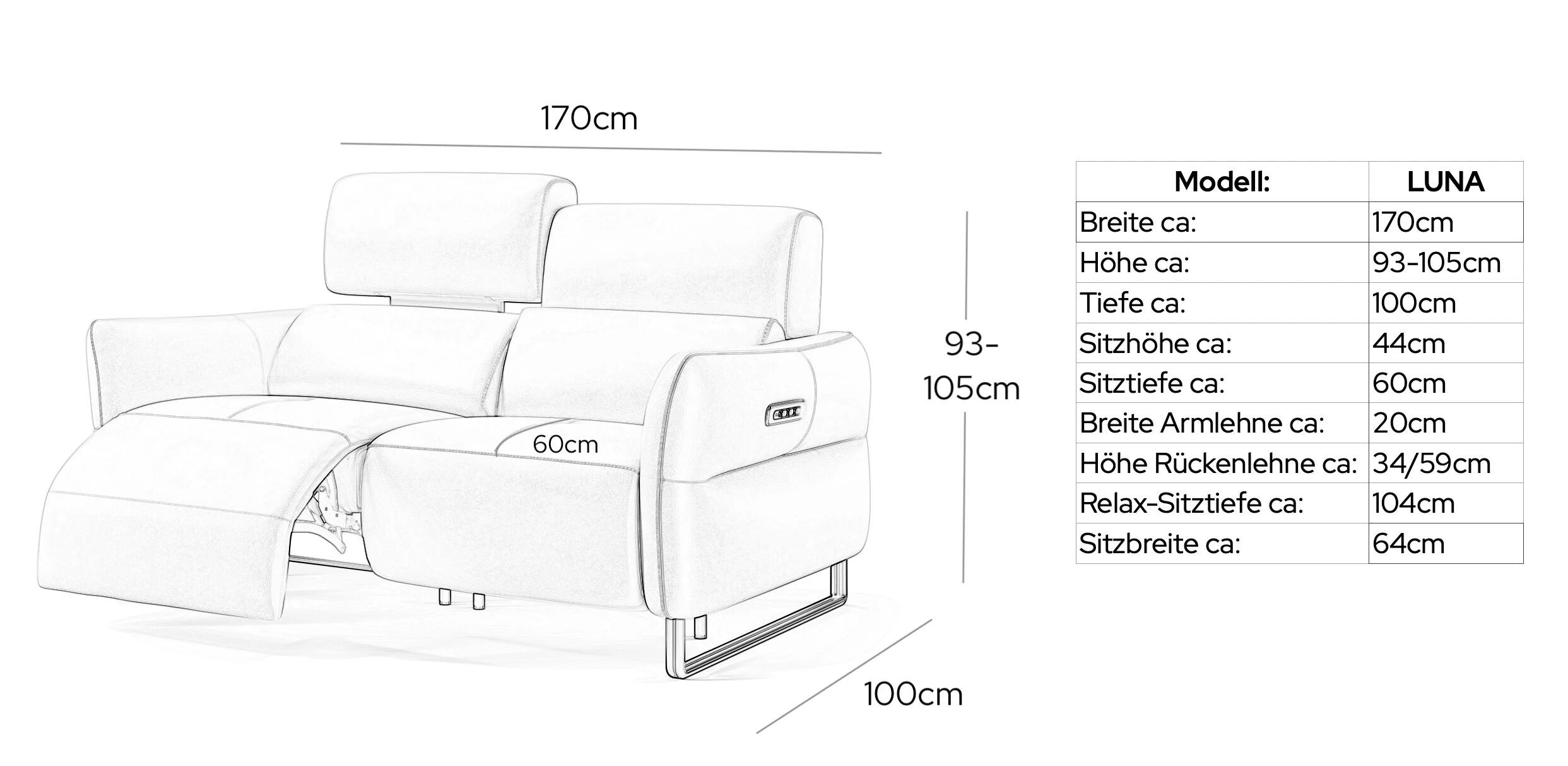 2-местный кожаный диван Sofanella Luna ARCH-00150977 - Вид №4