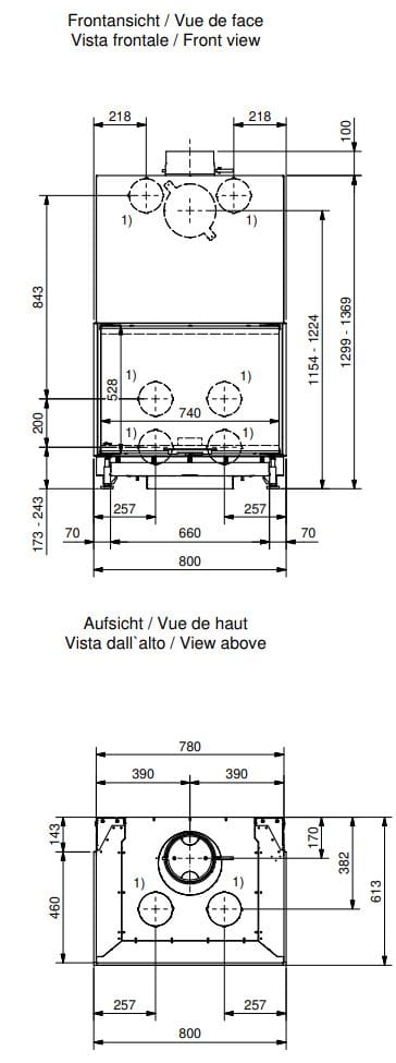 Дровяной камин с тройным фасадом RÜEGG RIII 55x80x46 Star ARCH-00004175 - Вид №5
