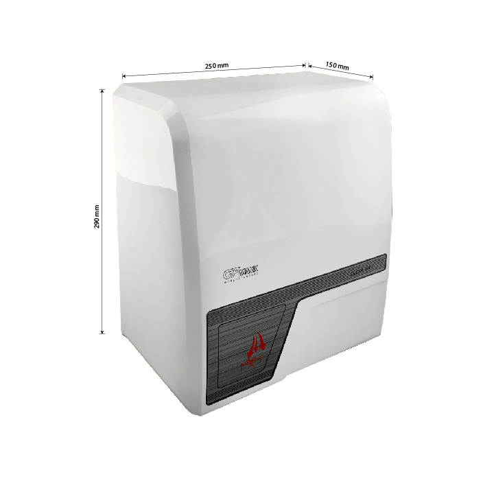 GFmark - Сушилка для рук, корпус пластик АБС, белая, квадратная 1500W, код: 6908  - Вид №5