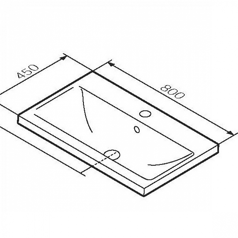 M85AWCC0802WG Раковина мебельная керамическая 80 см встроенная цвет: белый глянец AM.PM X-Joy  - Вид №2