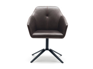 Кожаный стул с подлокотниками