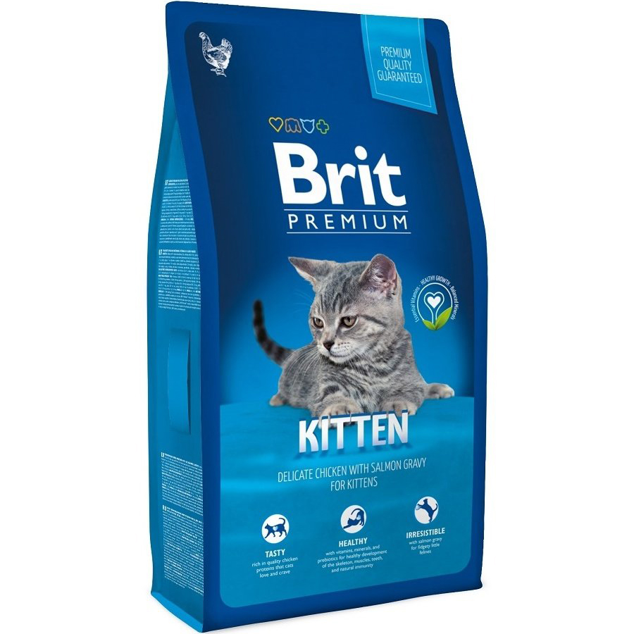 ПР0044743 Корм для котят Premium Cat Kitten курица в лососевом соусе сух. 800г Brit 