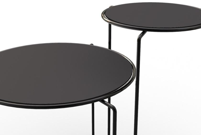 VAGHI Высокий круглый стол из ламината и металлической основы Filo Tm3 - Вид №2