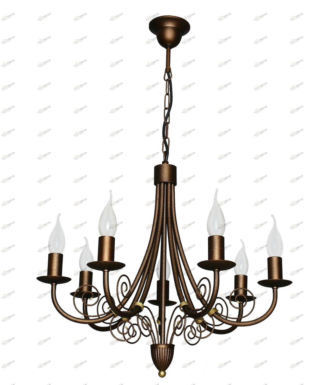 Люстра дизайнерская Bowlers коричневая 10039-7L SUPERNW СВЕЧИ 056731 Коричневый 