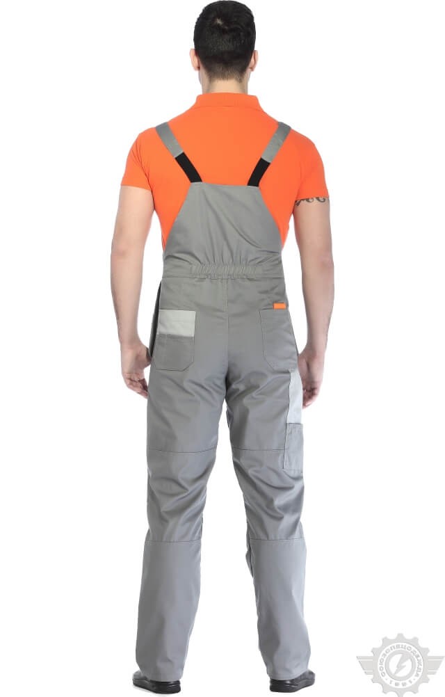 69429 Полукомбинезон "Профессионал-2" темно-серый со светло-серым  Летняя спецодежда  размер 44-46/170-176  - Вид №9