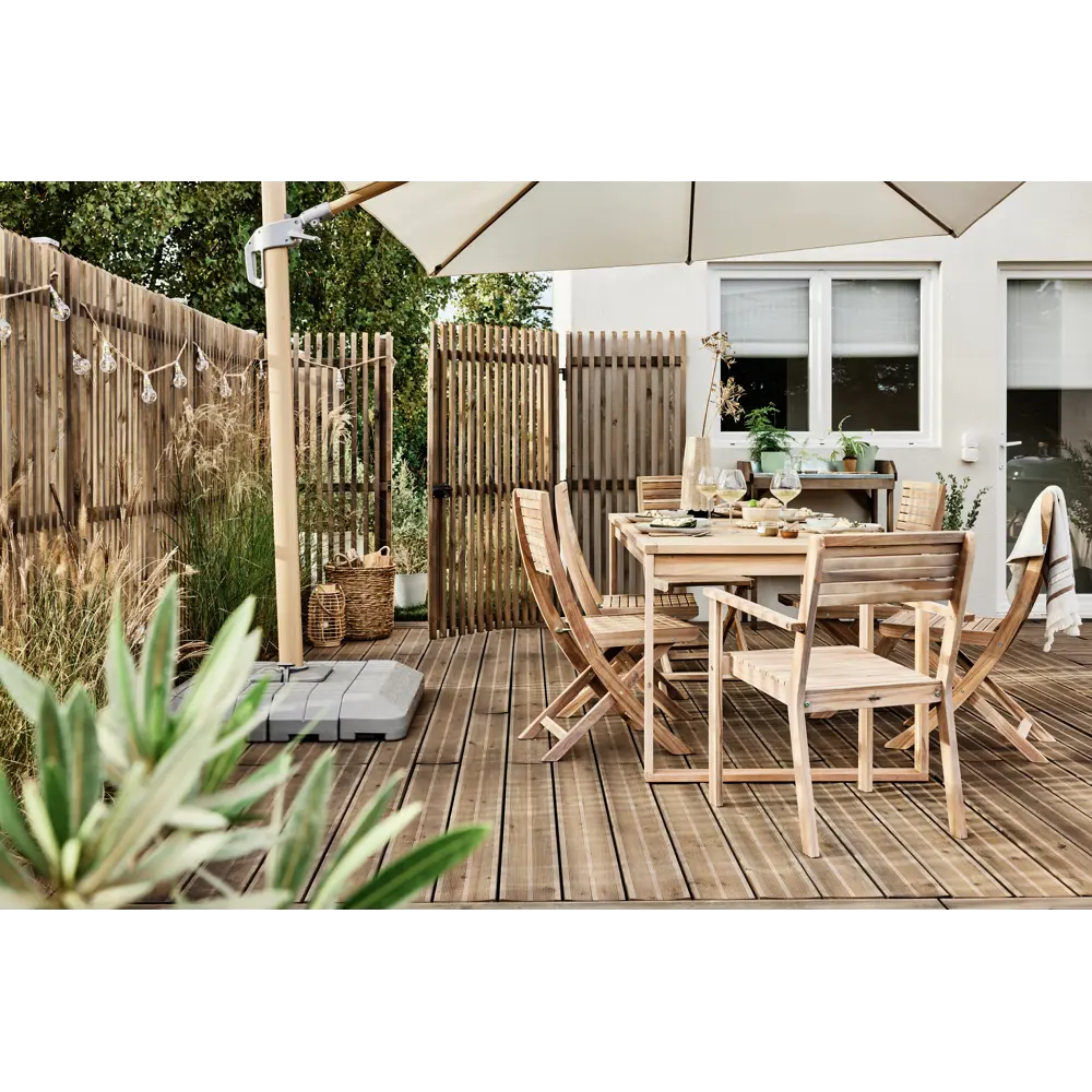 Стол садовый раздвижной Naterial Solaris 180-240x90x75 см акация светло-коричневый Товар без серии STLM-2062329 - Вид №25