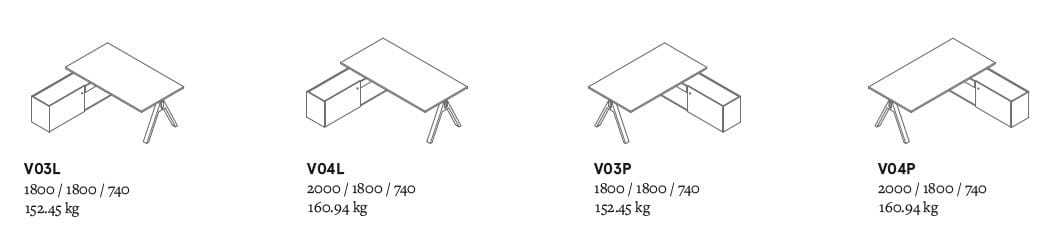 Деревянный угловой секционный стол со встроенной полкой MDD Viga ARCH-00080022 - Вид №49
