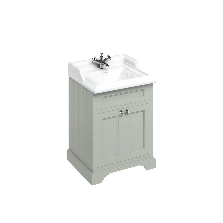 Burlington Отдельностоящий блок 65 с дверьми и классической раковиной Classic Grey с 1 отверстием под смеситель Раковина FF8G_B15 1TH  - Вид №4