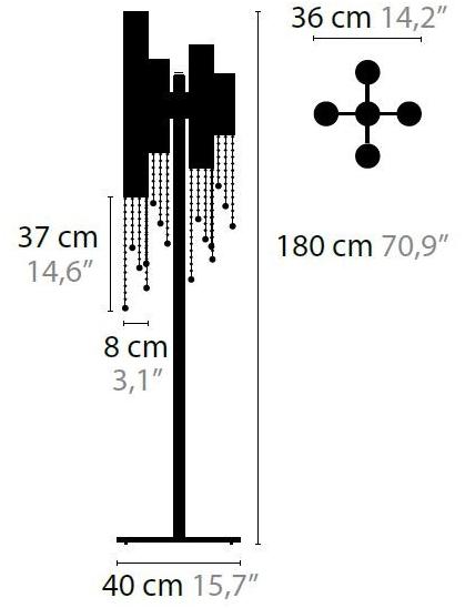 ILFARI Торшер из металла с кристаллами Sexy crystals 12340/12341/12342 - Вид №1
