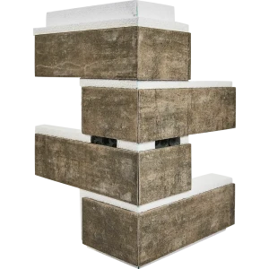 Термопанель наружный угол Мосстрой-31 Brick Wall натурал 26x25x41x5 см