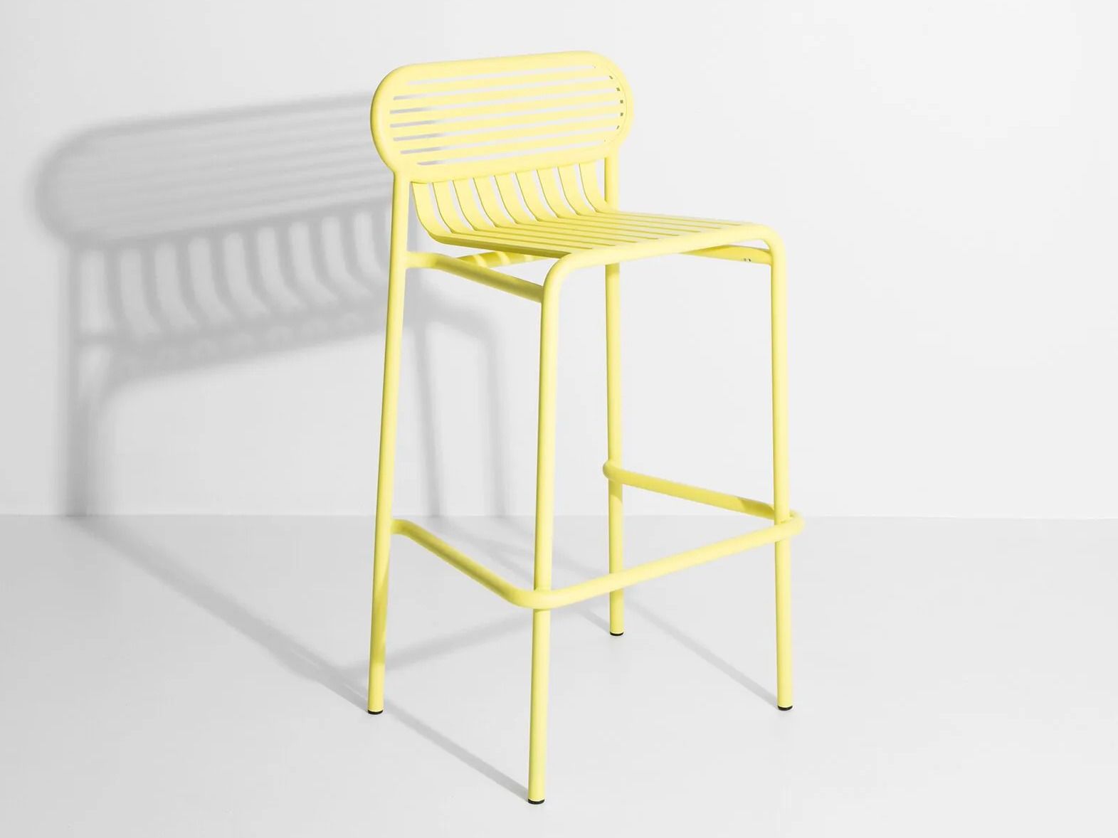 Алюминиевый высокий стул с порошковым покрытием с подставкой для ног Petite Friture WEEK-END ARCH-00135780