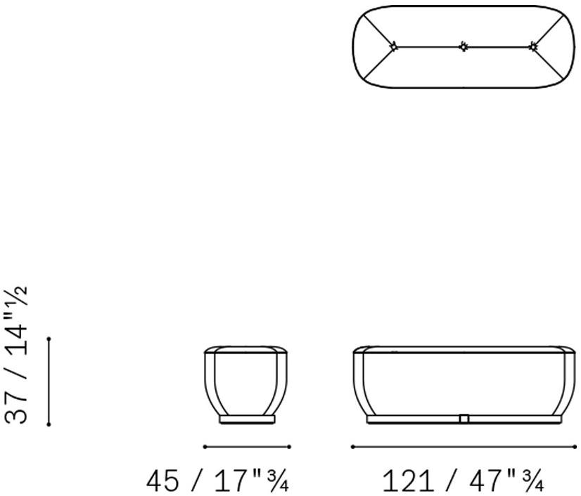 Poltrona Frau Мягкая скамья из ткани La collezione - divani e poltrone sun-id-1418578 - Вид №3