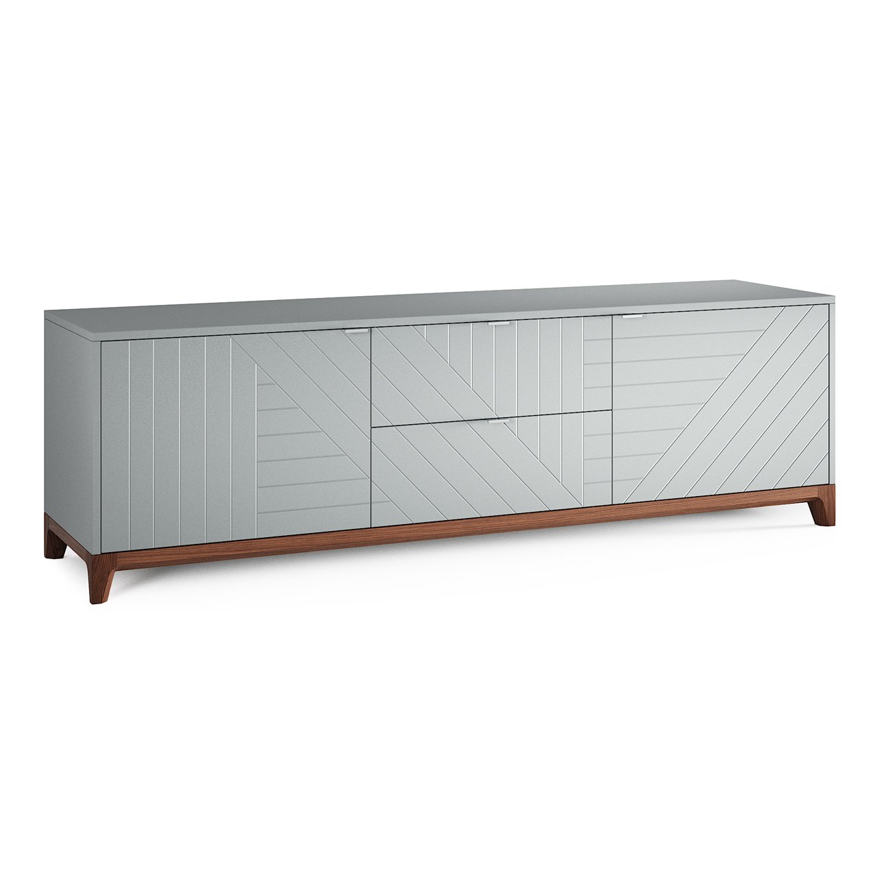 Тумба под телевизор с ящиками серая с коричневым Case №2 THE IDEA  210277 Серый  - Вид №7