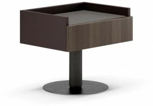 SM Living Couture Квадратная деревянная прикроватная тумбочка и кожаная основа с ящиками Hoffman Cmd_04