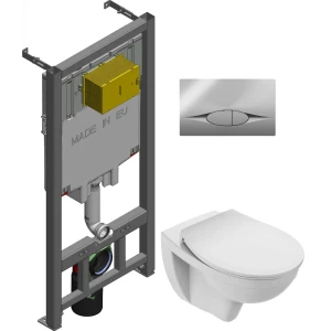 Сет инсталляция с унитазом Jacob Delafon Louis с хромированной кнопкой цвет белый