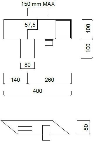 Rubinetteria Giulini Смеситель для умывальника настенный с аэратором Plp Fplp030b2 - Вид №2