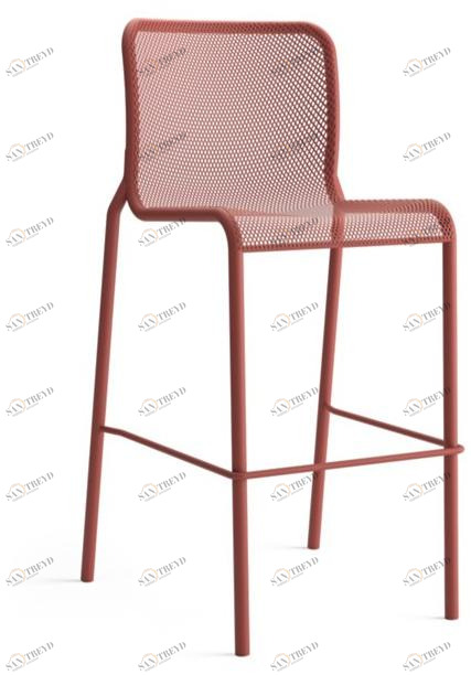 COLOS Высокий табурет из крашеного металла со спинкой Momo net sun-id-1480877