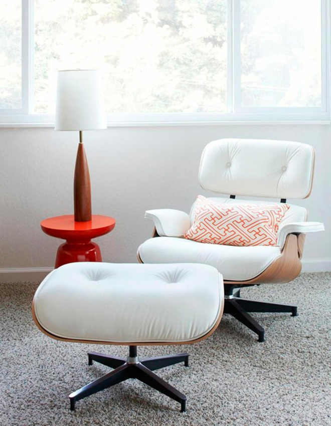 Кресло Eames Style Lounge Chair & Ottoman белое SOHO DESIGN ДИЗАЙНЕРСКИЕ, LOUNGE CHAIR 131495 Белый  - Вид №4