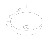 L601T0R0V0143 Раковина накладная ELITE ROUND 555х555х155 мм без перелива Зеленый матовый AeT ITALIA - Вид №1