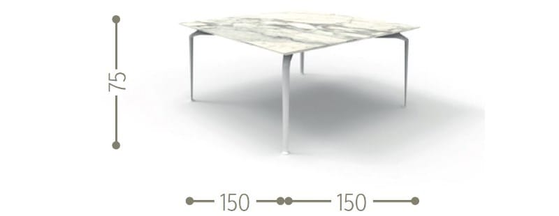 Квадратный садовый стол из керамогранита Talenti Cruise Alu ARCH-00128789 - Вид №3