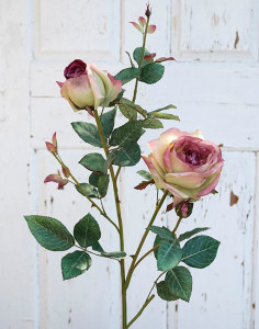 2543 508 a2 Шелковая роза, 1 цветок, 2 бутона, 110 см, розово-зеленая H-andreas